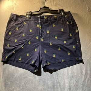 Marc New York Navy Pineapple Print Bermudas